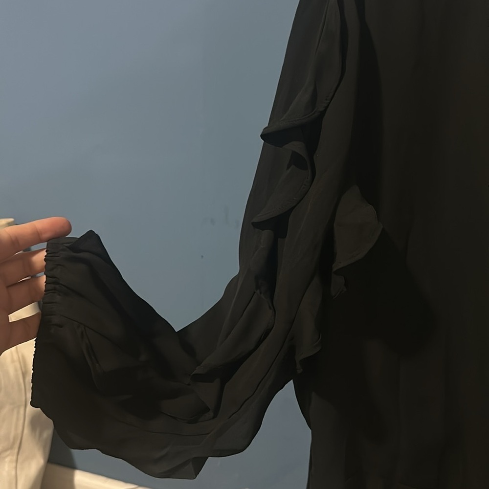 New York & Company Black Sheer Blouse - Picture 6 of 6